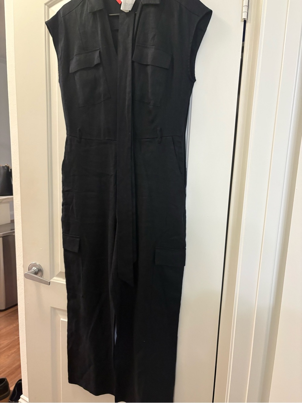 Mango Black Sleeveless Utility Jumpsuit